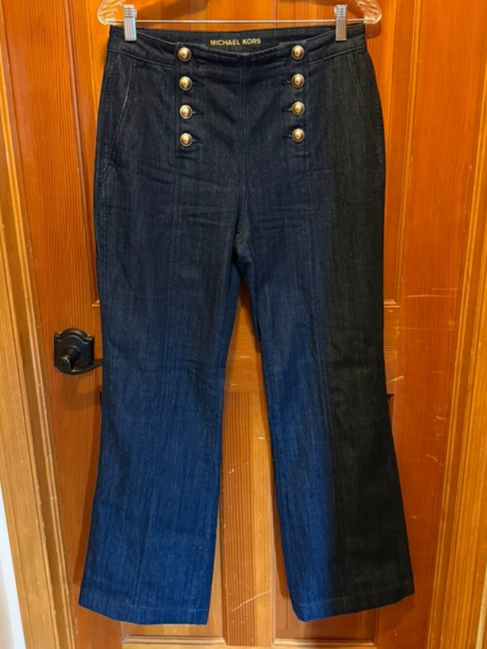 Michael Kors Dark Wash Sailor-Style Flare Jeans